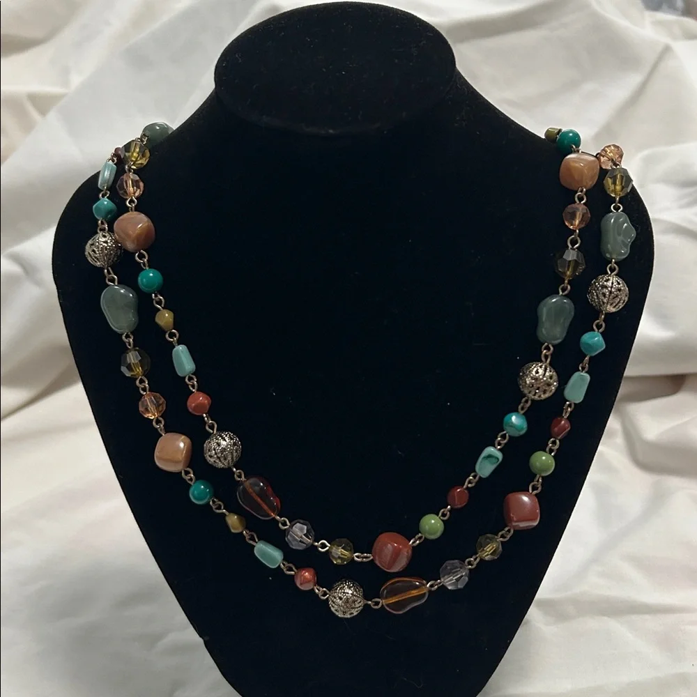 Source Unknown Multi-Color Beaded Double-Strand Necklace - Picture 2 of 5